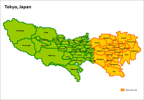 Tokyo Map of Japan image