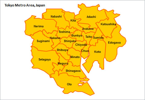 Tokyo metropolitan area map image