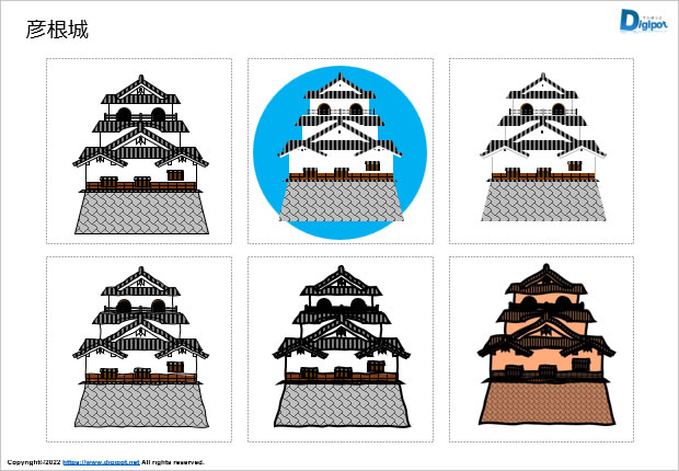 彦根城のイラスト画像1