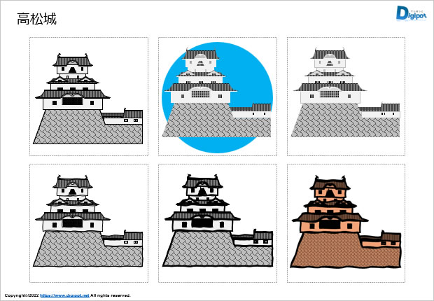 高松城のイラスト画像1