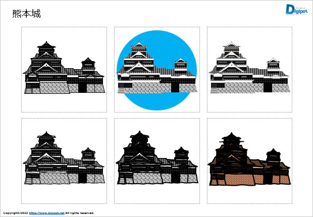 熊本城のイラスト画像1