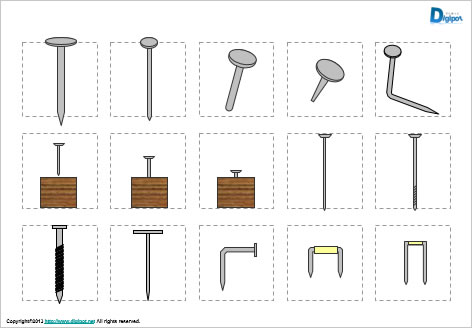 Illustration of nails and screws(Powerpoint) image