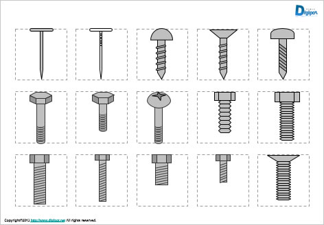 Illustration of nails and screws(Powerpoint) image