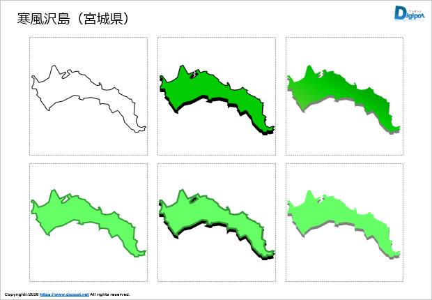 寒風沢島（宮城県）のイラスト画像1