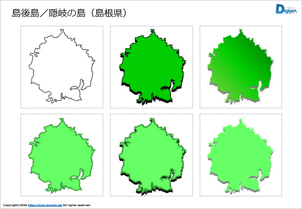 島後島、隠岐の島（島根県）のイラスト画像1
