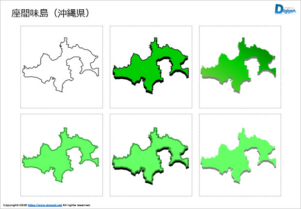 座間味島（沖縄県）のイラスト画像1