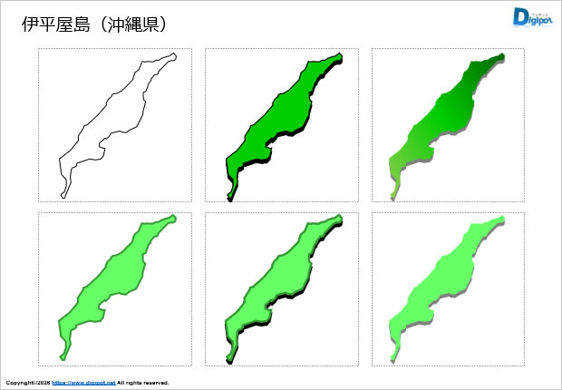 伊平屋島（沖縄県）のイラスト画像1